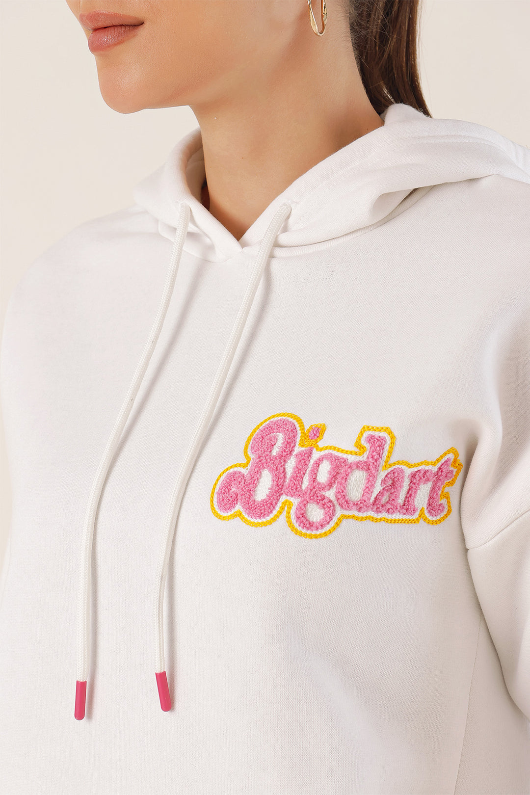 BGD Women Embroidered Oversize Sweatshirt - White - Avondale