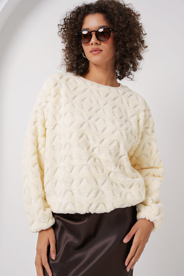 BGD Women Plush Sweater - Ecru - Bangor