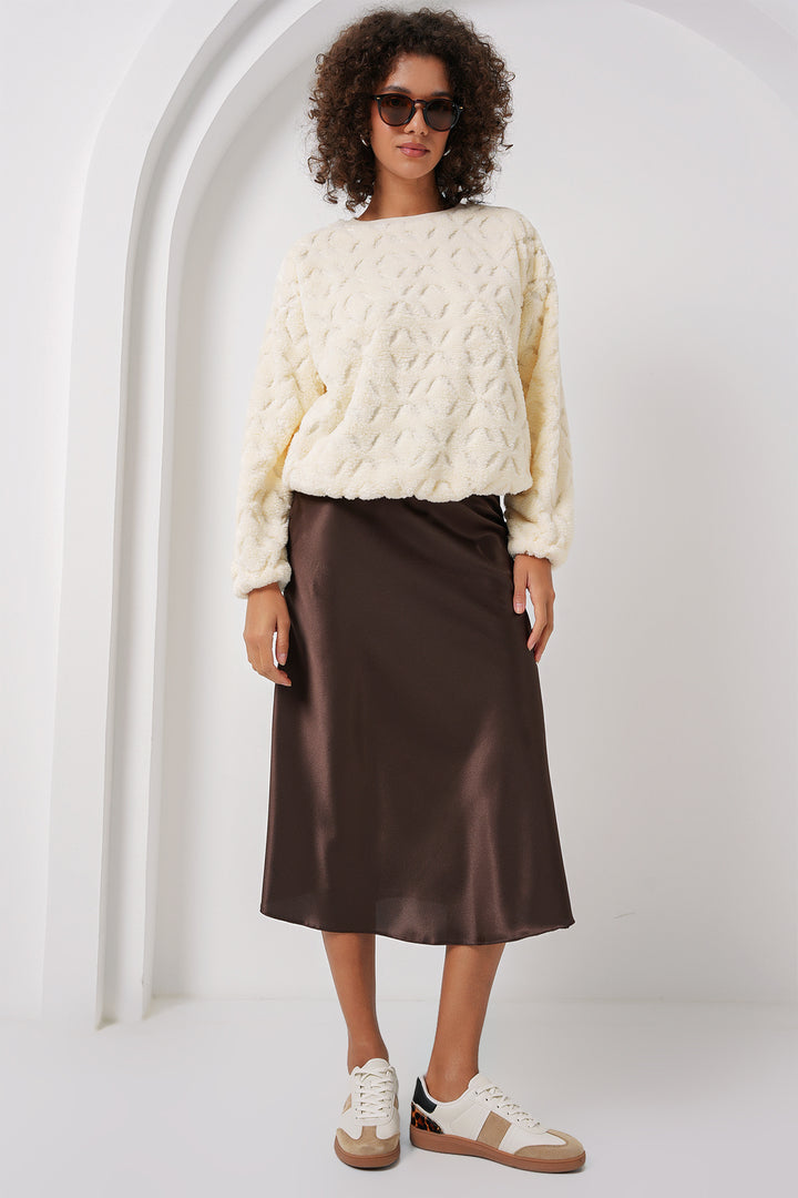 BGD Women Plush Sweater - Ecru - Bangor