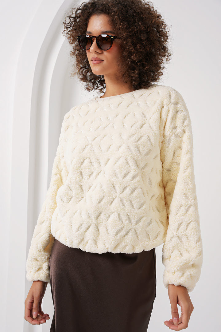 BGD Women Plush Sweater - Ecru - Bangor