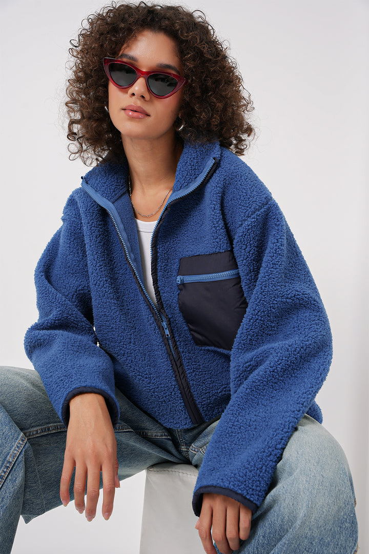 BGD Women Zippered Oversized Plush Jacket - Saks - Ocoee
