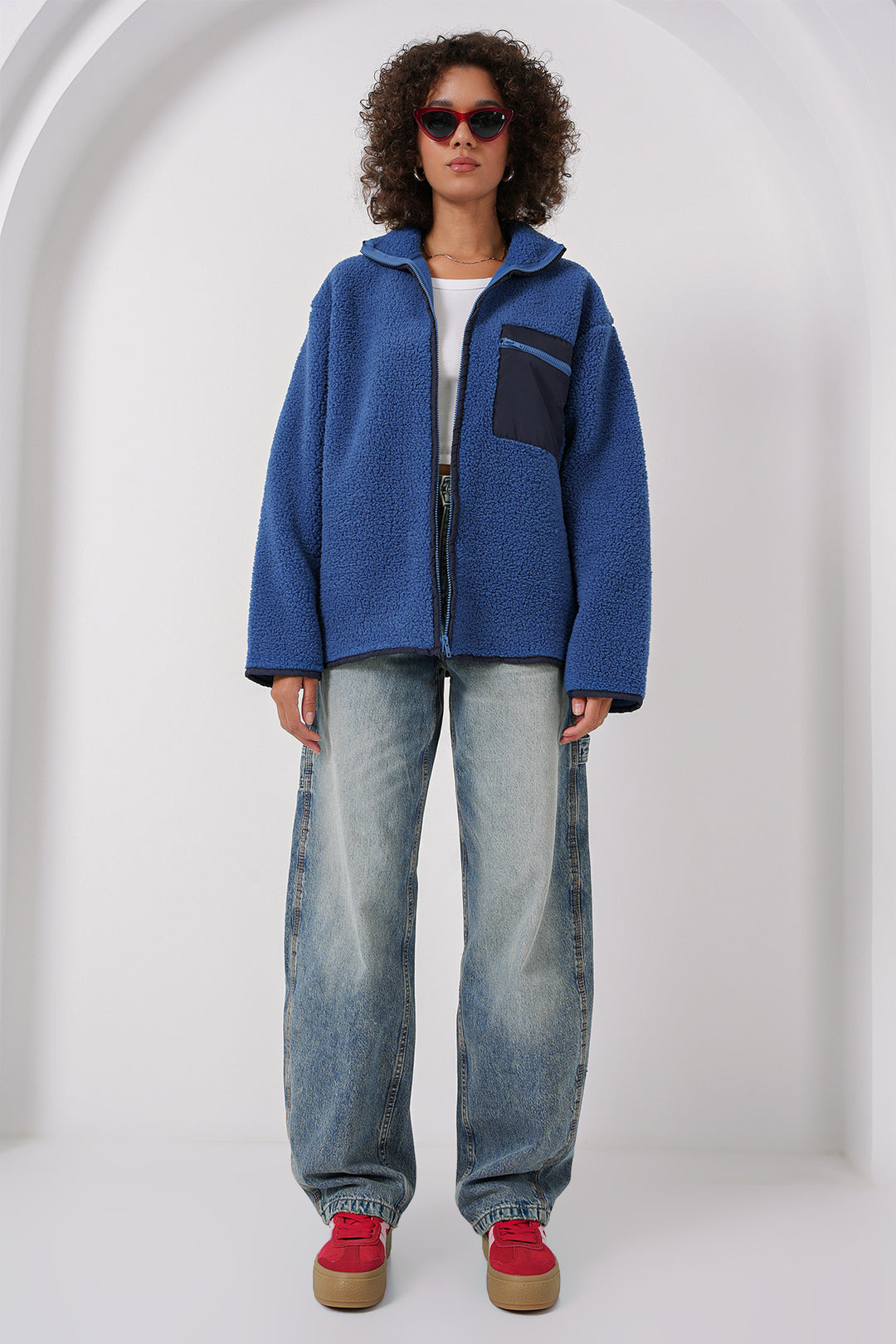 BGD Women Zippered Oversized Plush Jacket - Saks - Ocoee