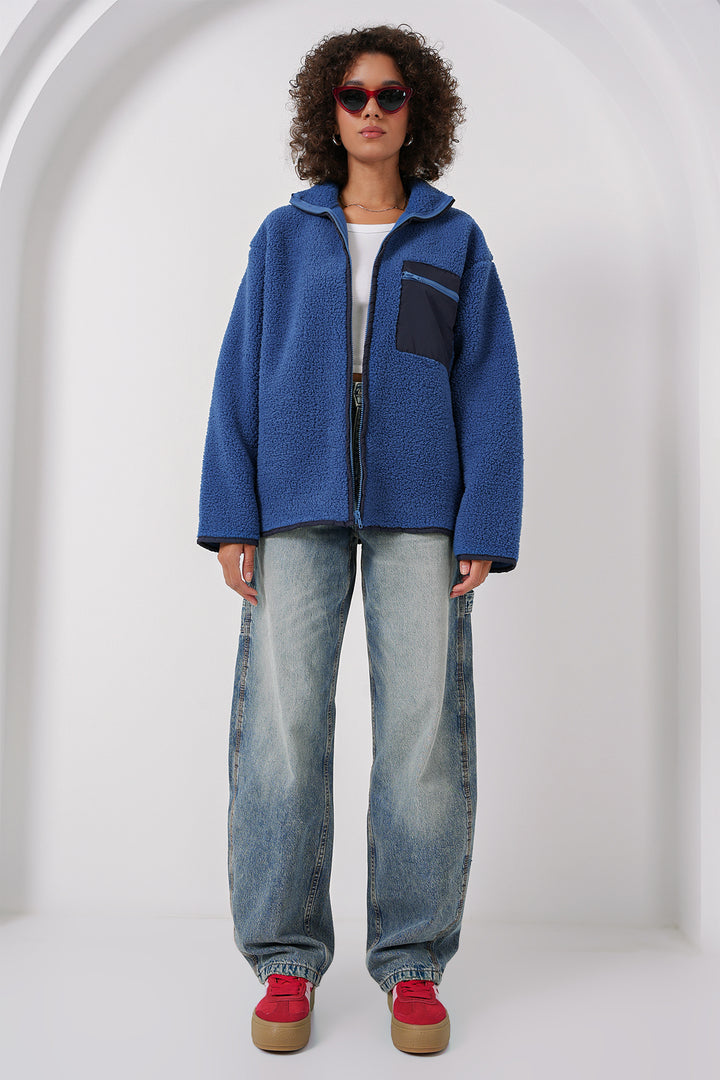 BGD Women Zippered Oversized Plush Jacket - Saks - Ocoee