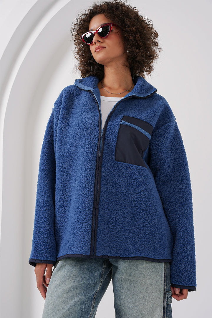 BGD Women Zippered Oversized Plush Jacket - Saks - Ocoee