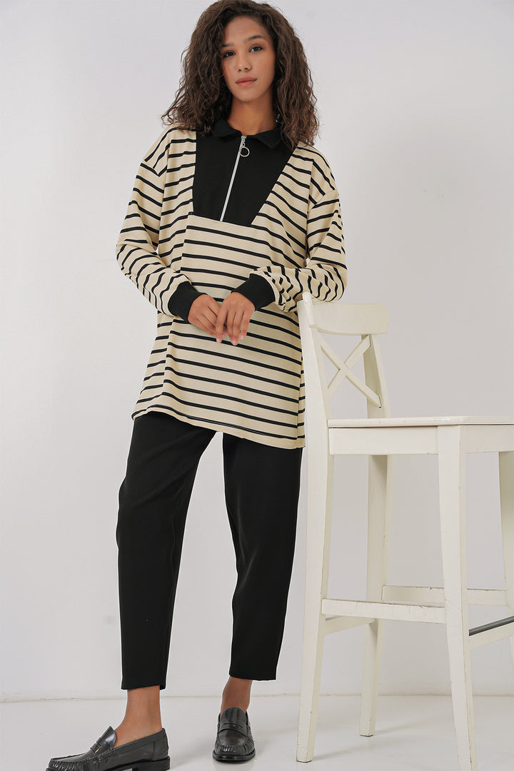 BGD Women Women's Zippered Hijab Tunic - Black - Prattville