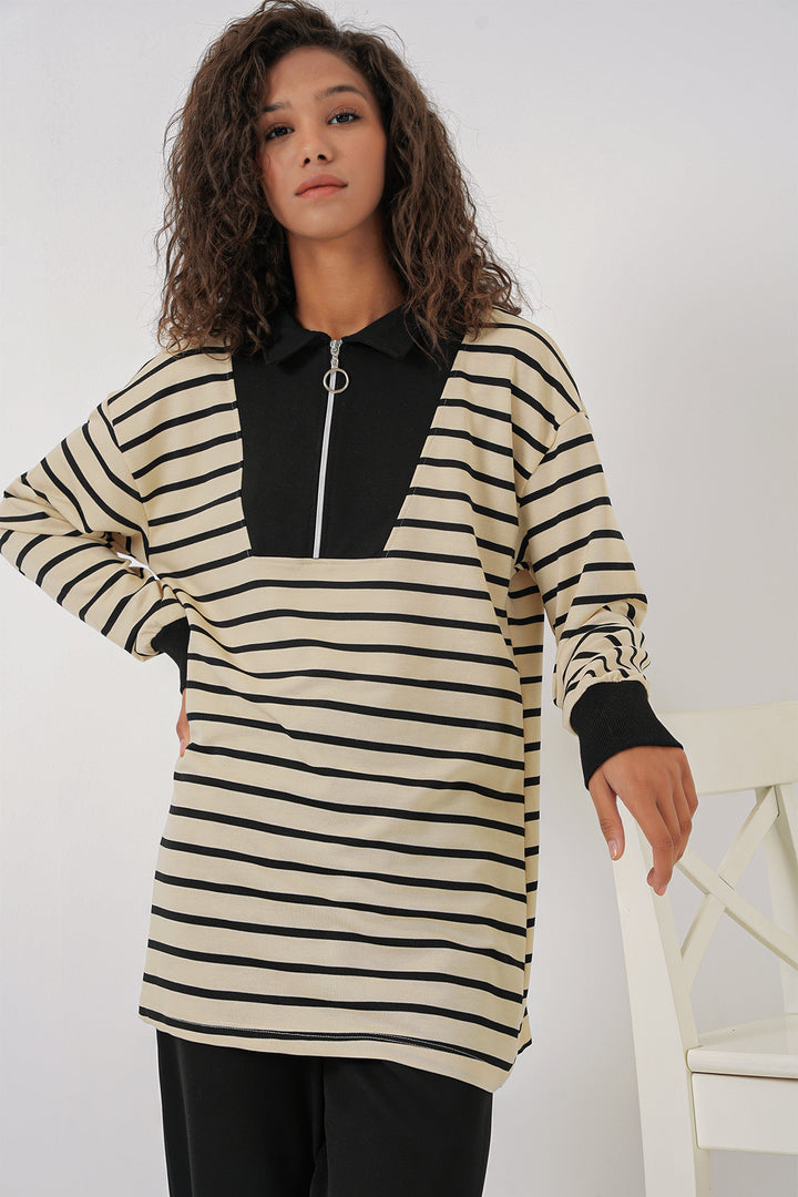 BGD Women Women's Zippered Hijab Tunic - Black - Prattville