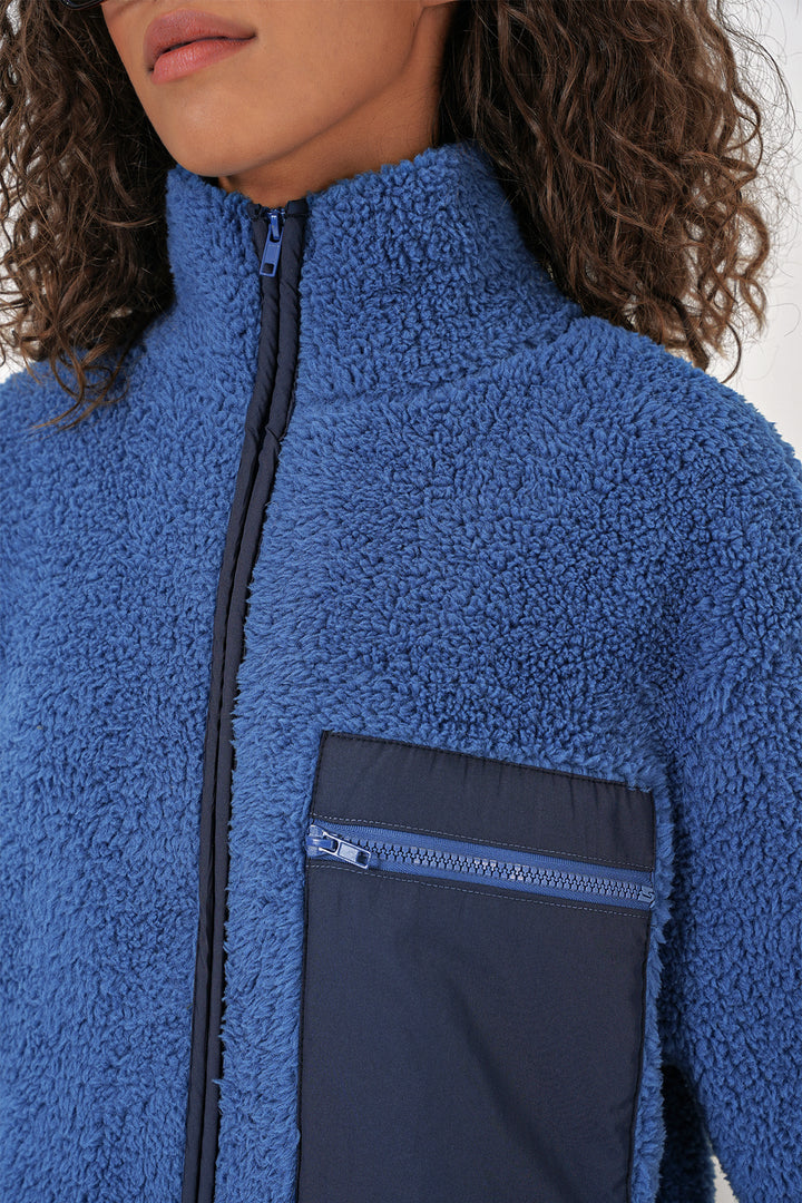 BGD Women Women's Zippered Oversized Plush Jacket - Saks - Del Rio