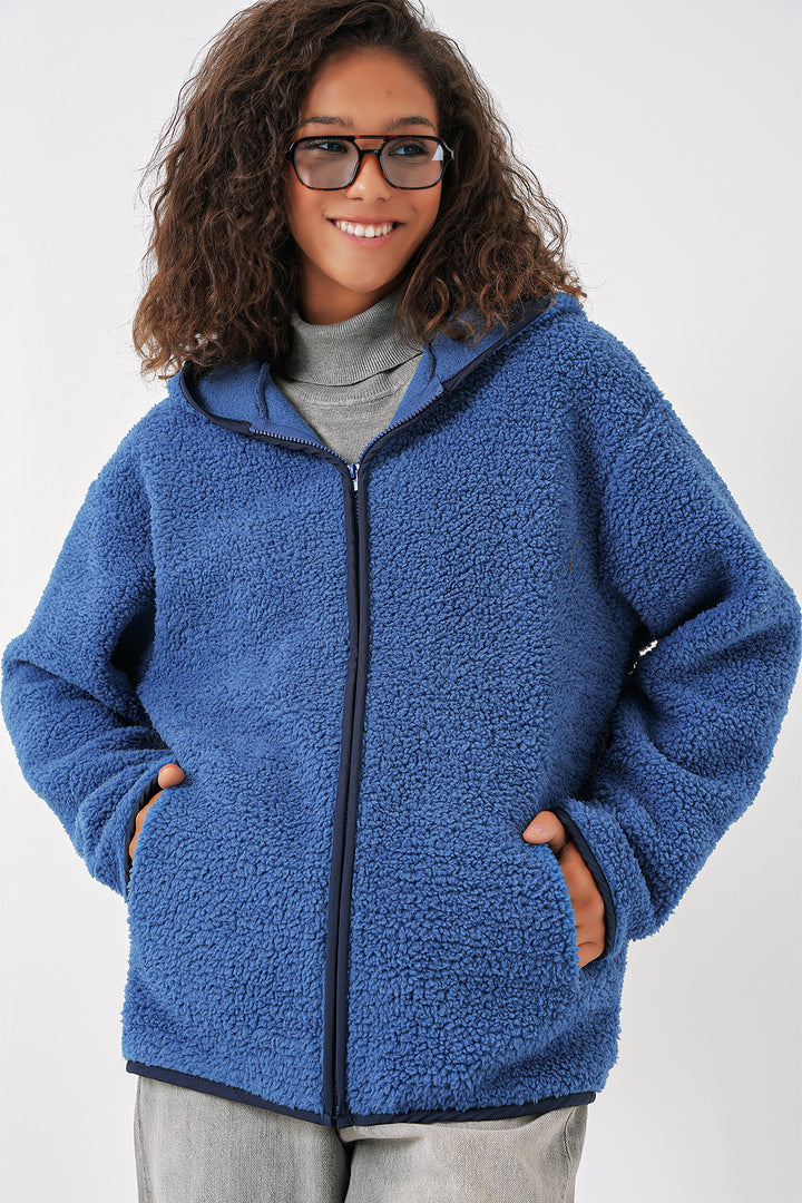 BGD Women Women's Hooded Oversized Plush Jacket - Saks - Kremenchuk