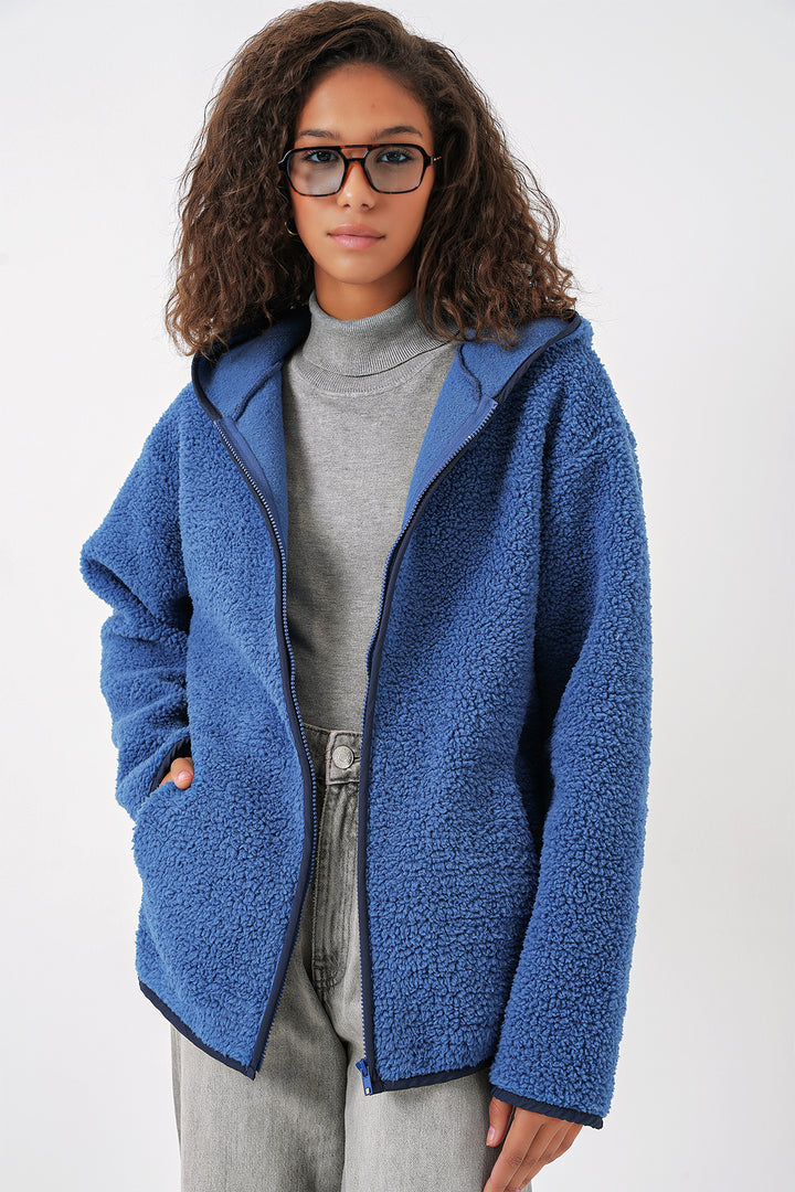 BGD Women Women's Hooded Oversized Plush Jacket - Saks - Kremenchuk