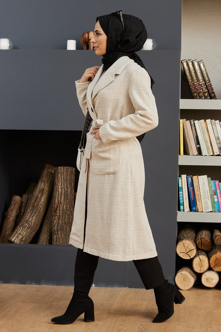 ZRF Women Plaid Coat - Ecru - Chieri