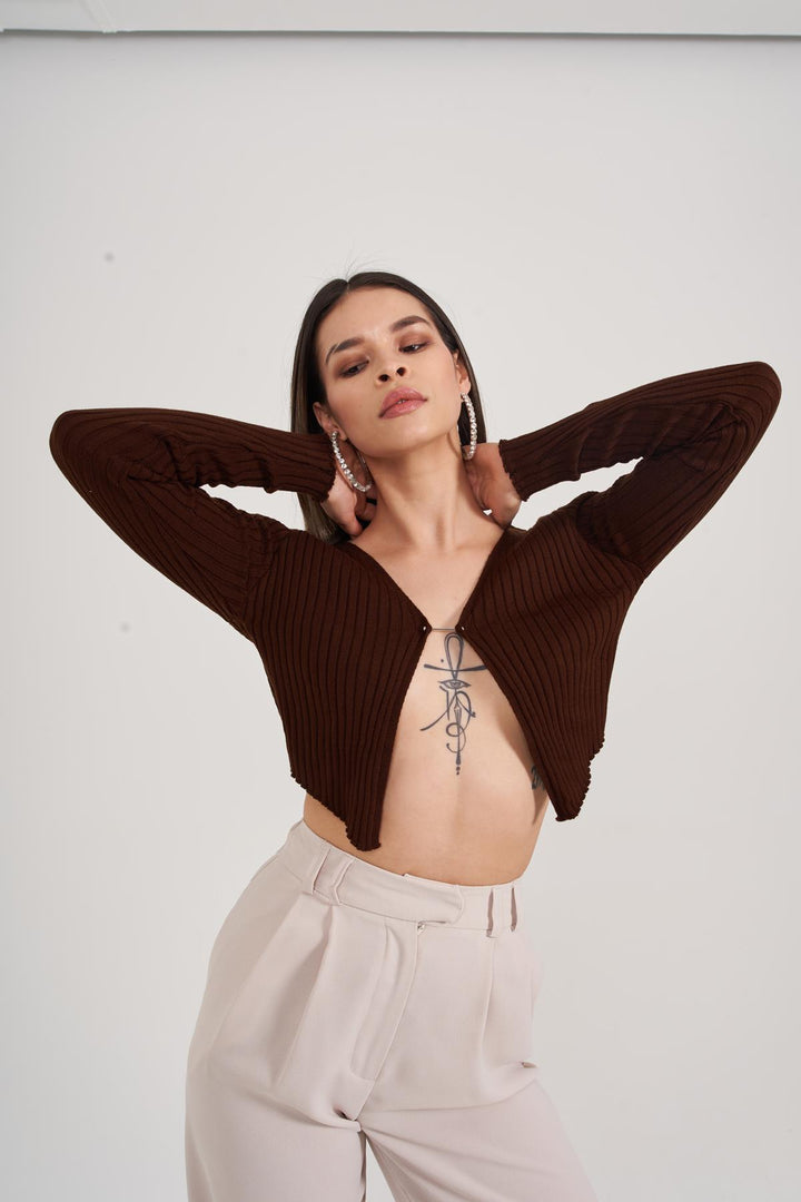 HLLY Women Odyssey Sweater Coffee - ريتشموند هيل