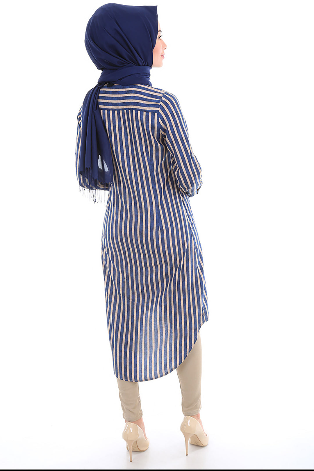 BGD Women JUDGE COLLAR HIJAB TUNIC - Blue - Vila Real