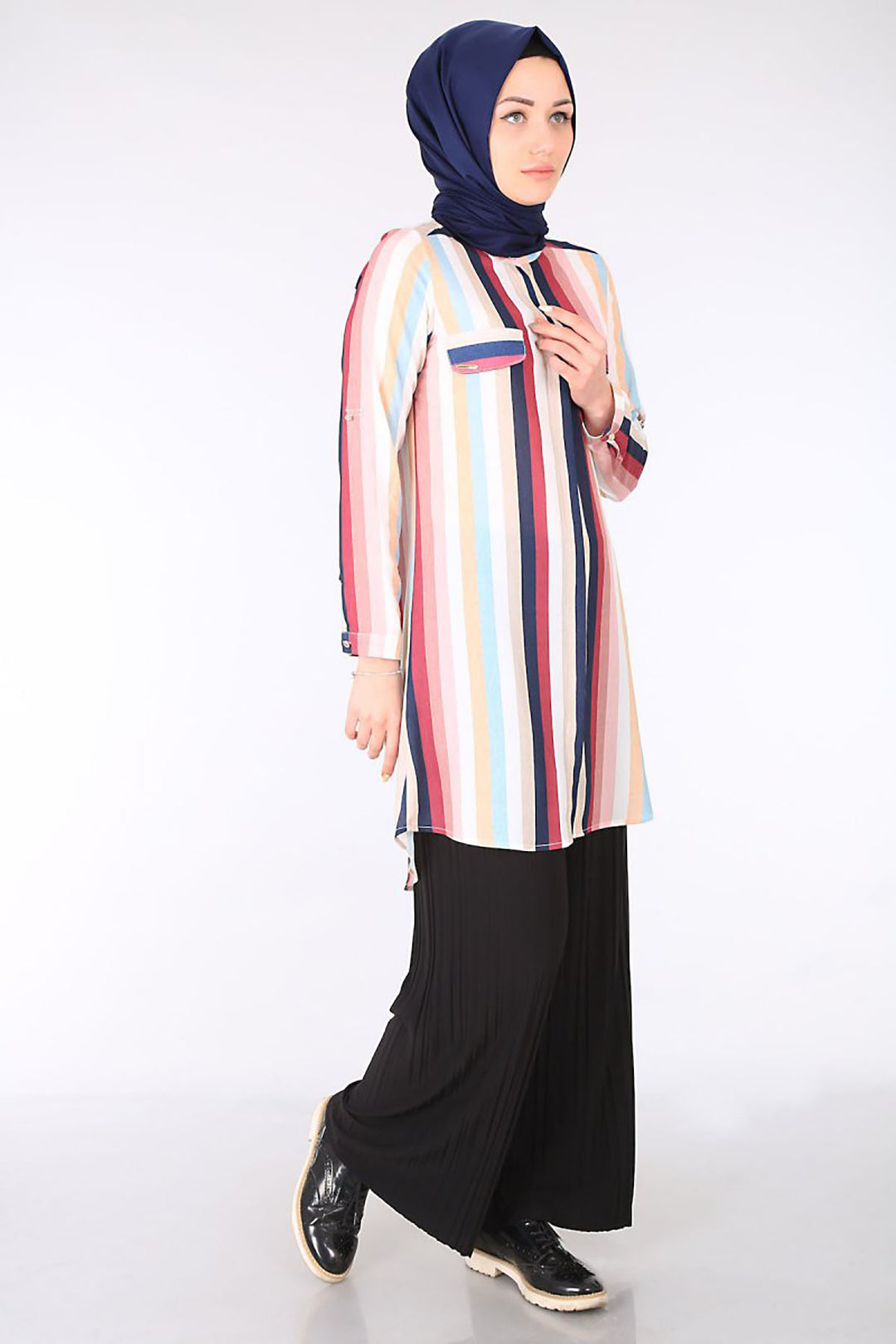 BGD Women JUDGE COLLAR HIJAB TUNIC - Purple - Chalco