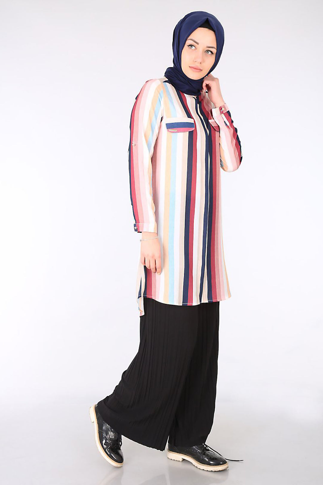 BGD Women JUDGE COLLAR HIJAB TUNIC - Purple - Chalco