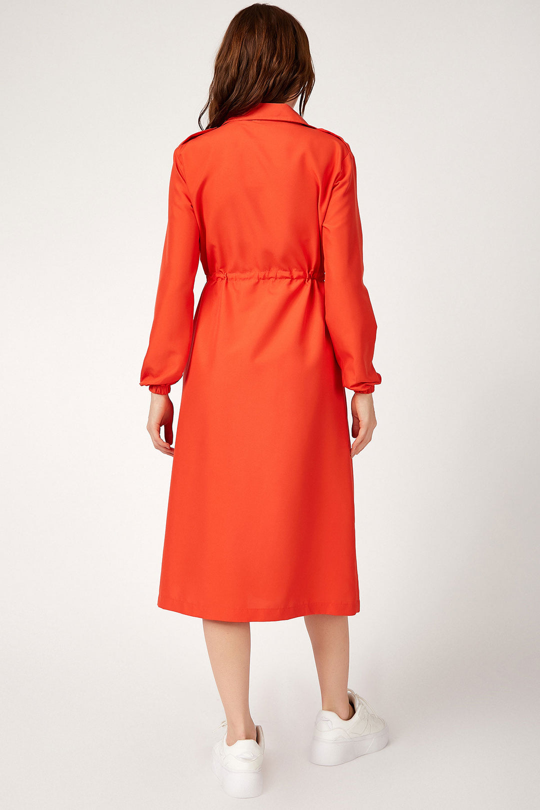 BGD Women FRONT BUTTONED HIJAB TRENCHCOAT - Pomegranate - Roncaglia