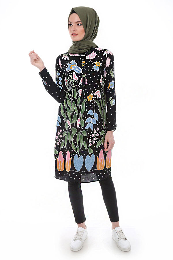 BGD Women JUDGE COLLAR BUTTONED TUNIC - F. Black - Apaseo el Grande