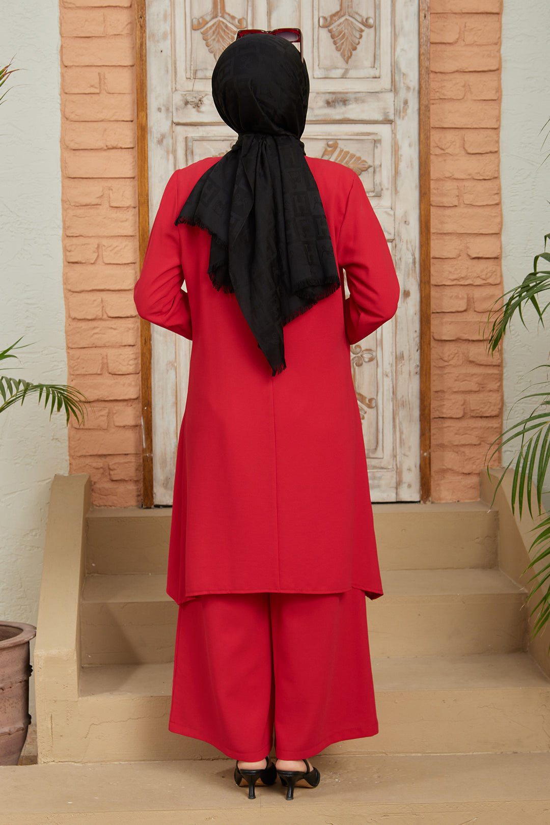 طقم سروال تونيك نسائي بسلسلة ZRF - أحمر - Bocholt