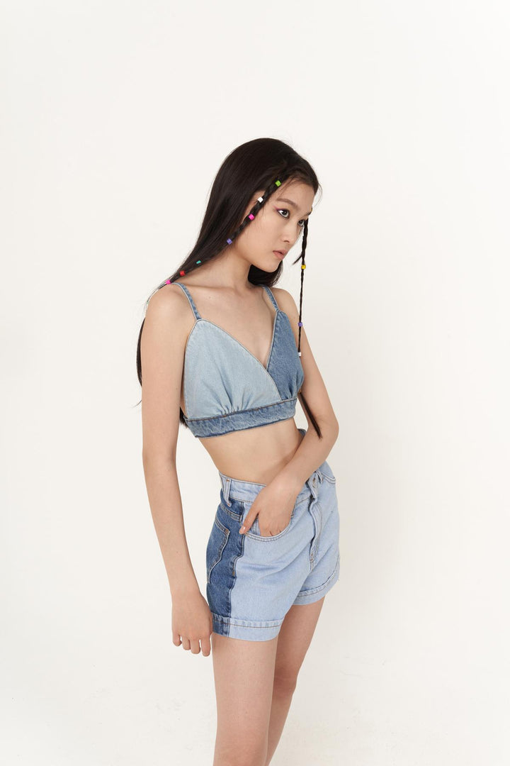 HLLY Women Ocean Denim Shorts Blue - Edmonds