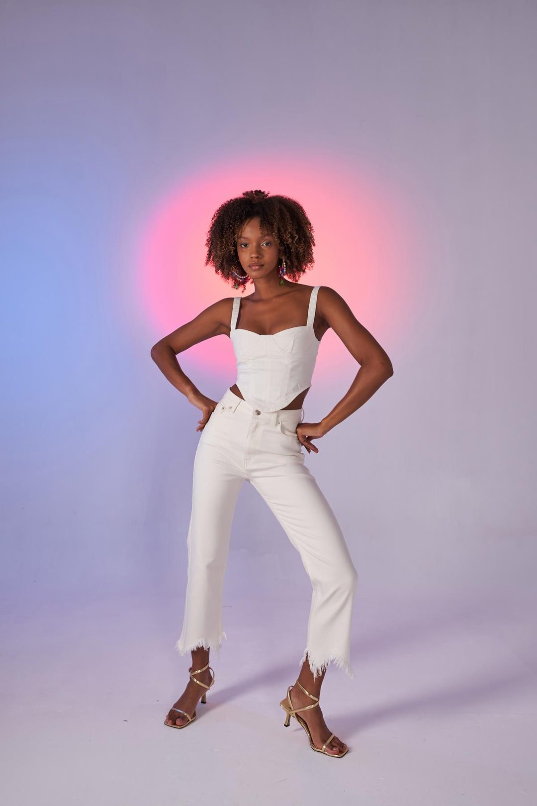 HLLY Women Swan Jean Pants White - Orlando