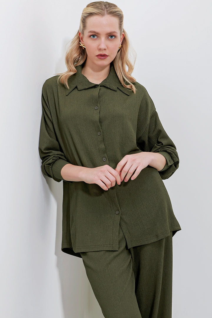 BGD Women Knitted Two-Piece Set - Khaki - Kirkcaldy