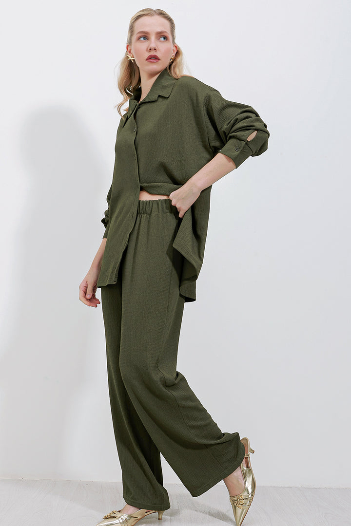 BGD Women Knitted Two-Piece Set - Khaki - Kirkcaldy