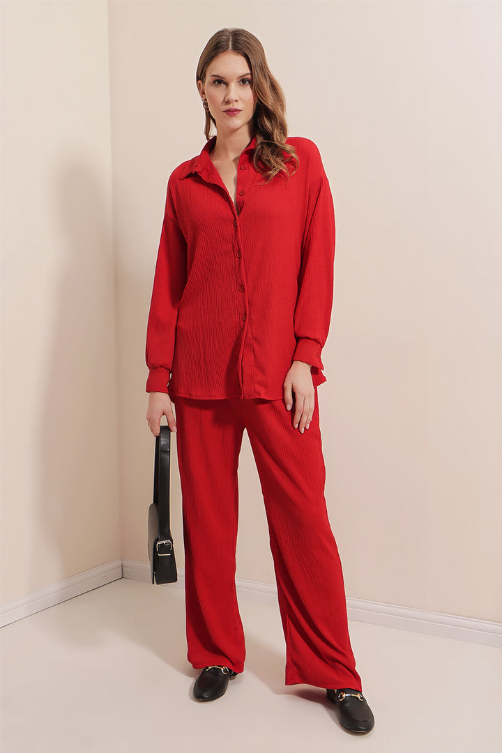 BGD Women Knitted Two-Piece Set - Red - Avondale