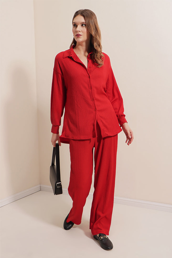 BGD Women Knitted Two-Piece Set - Red - Avondale