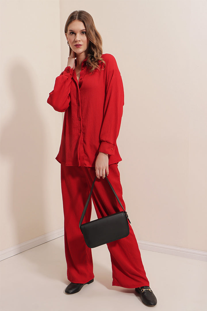 BGD Women Knitted Two-Piece Set - Red - Avondale