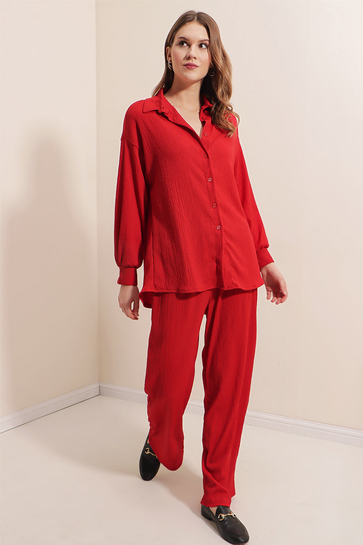 BGD Women Knitted Two-Piece Set - Red - Avondale
