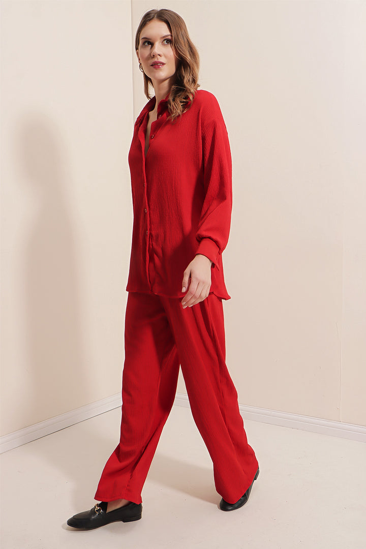 BGD Women Knitted Two-Piece Set - Red - Avondale