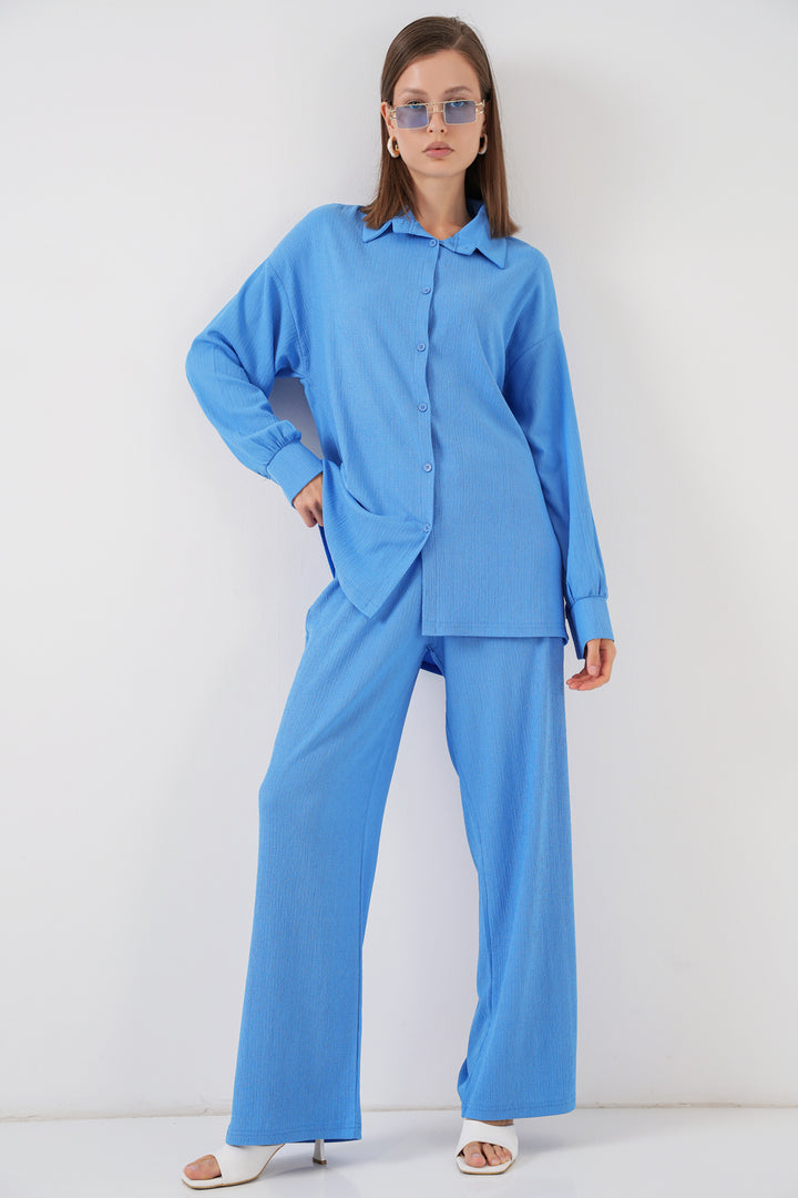 BGD Women Knitted Two-Piece Set - Blue - Parkland