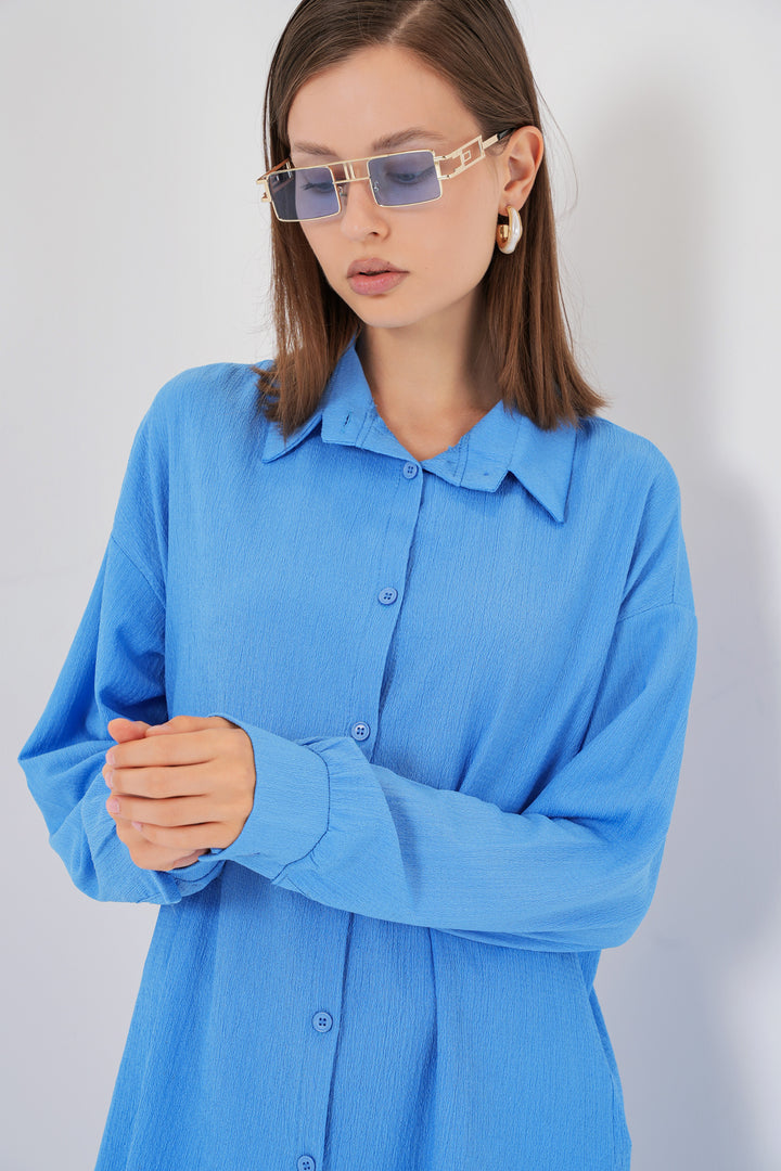 BGD Women Knitted Two-Piece Set - Blue - Parkland