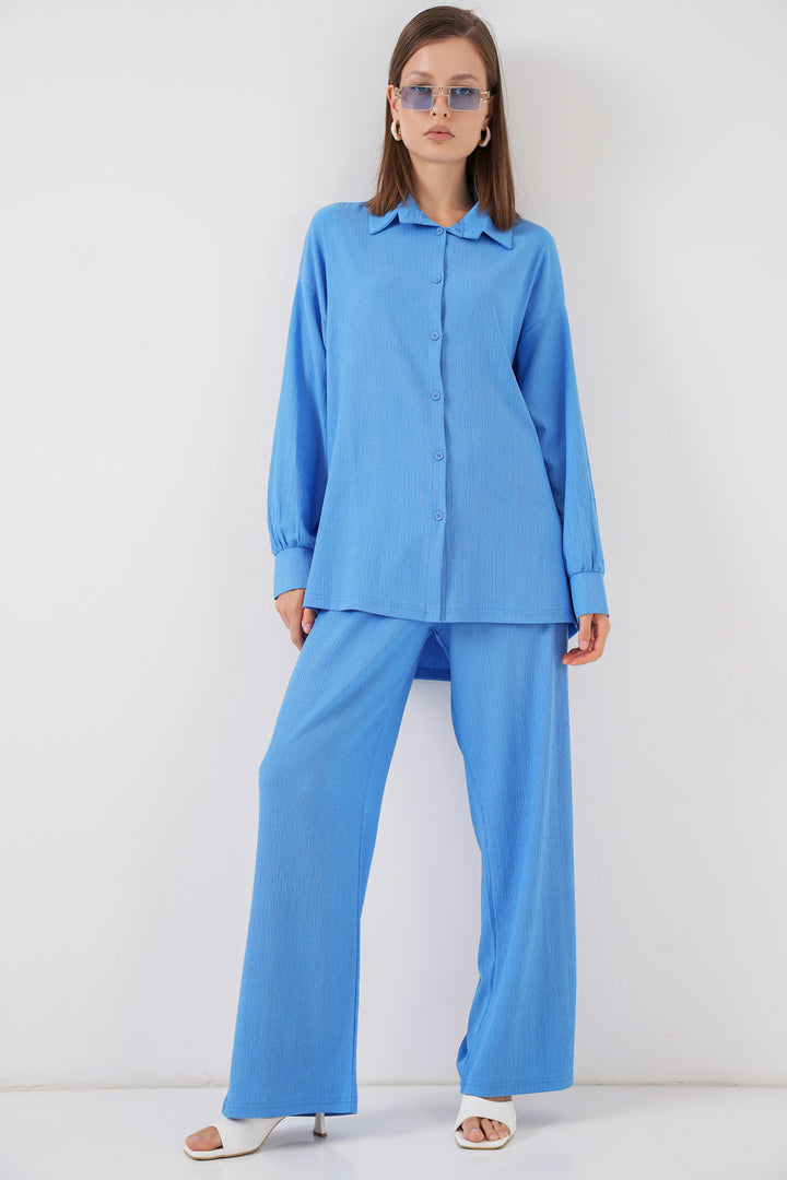BGD Women Knitted Two-Piece Set - Blue - Parkland