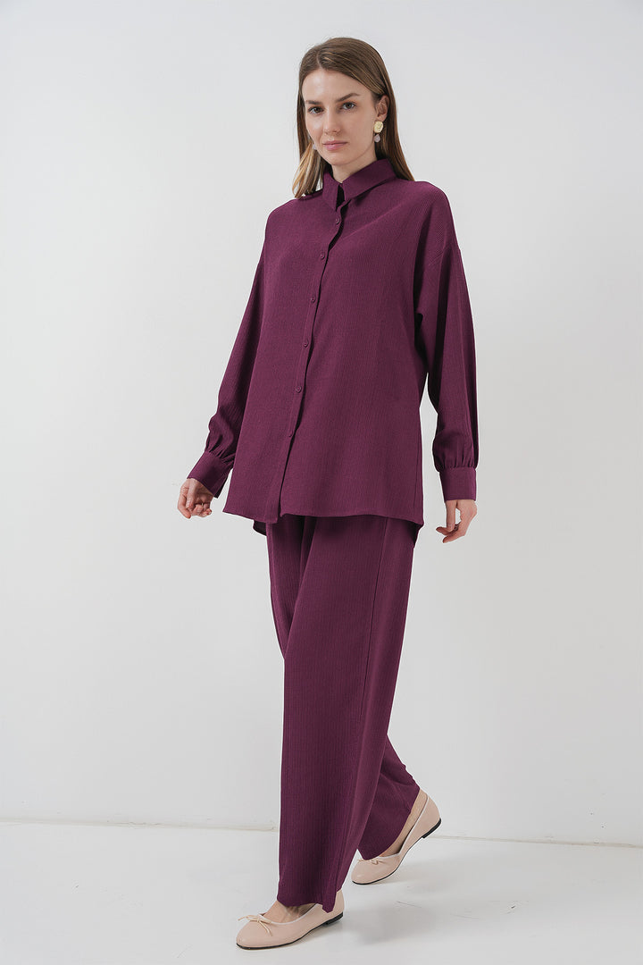 BGD Women Knitted Two-Piece Set - Purple - Tepotzotlán