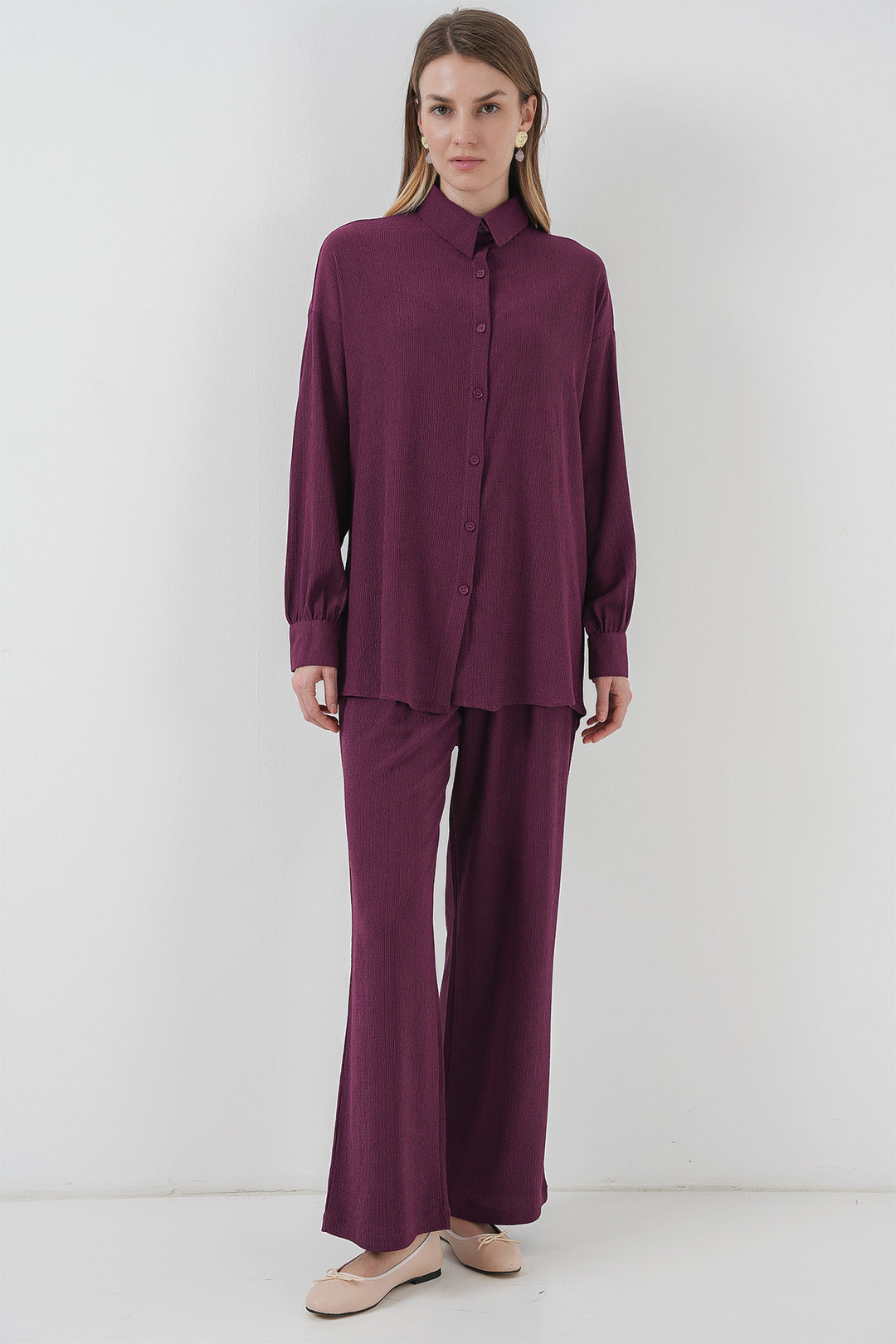 BGD Women Knitted Two-Piece Set - Purple - Tepotzotlán