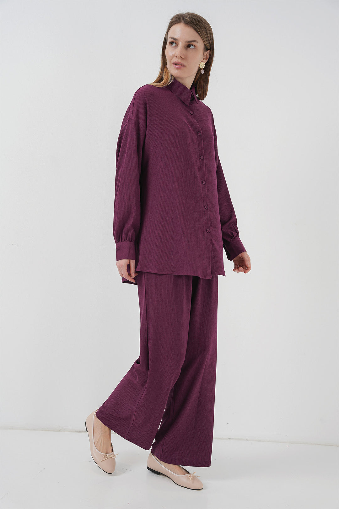 BGD Women Knitted Two-Piece Set - Purple - Tepotzotlán
