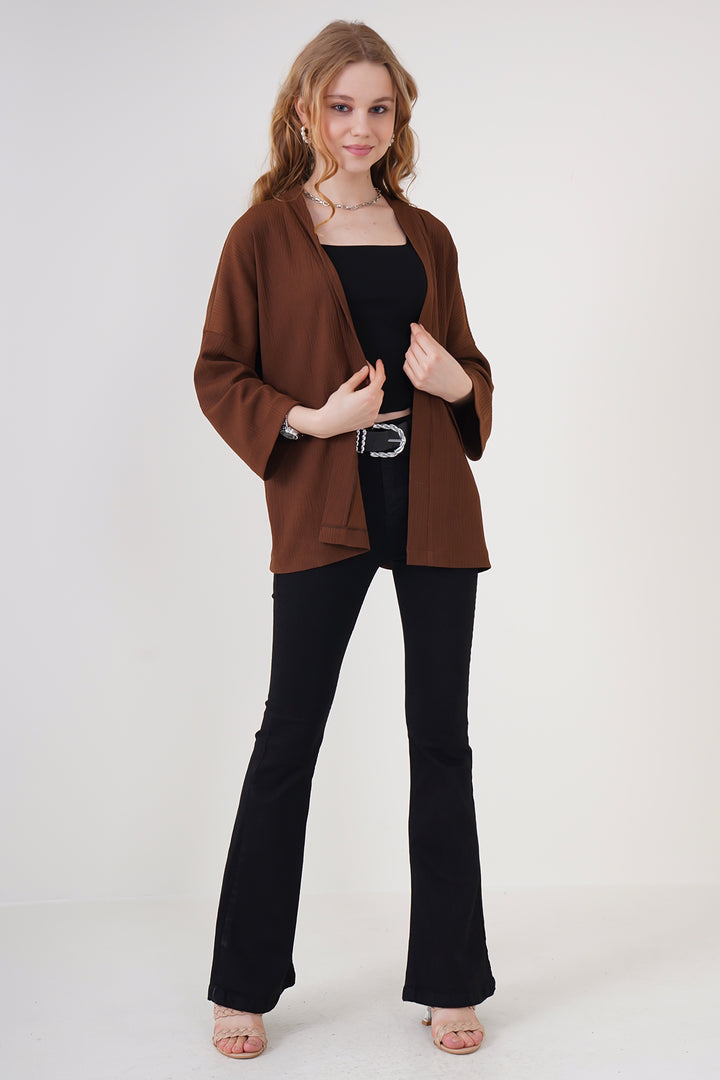 BGD Women Knitted Kimono - Brown - Avondale