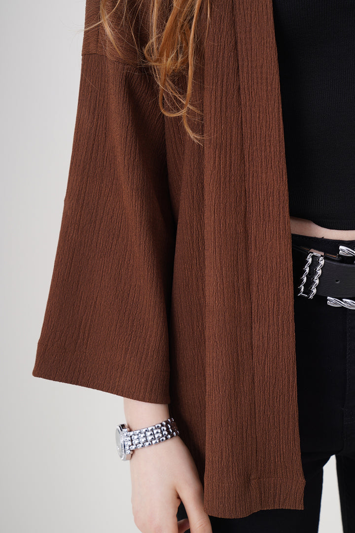 BGD Women Knitted Kimono - Brown - Avondale