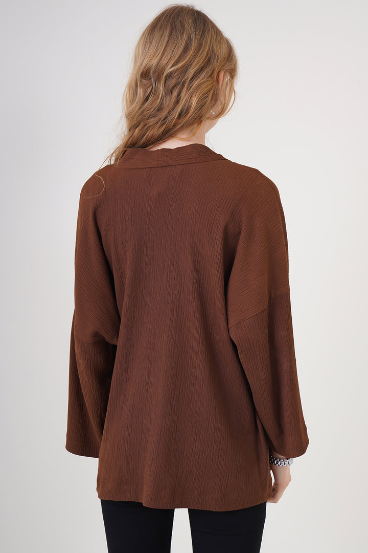 BGD Women Knitted Kimono - Brown - Avondale