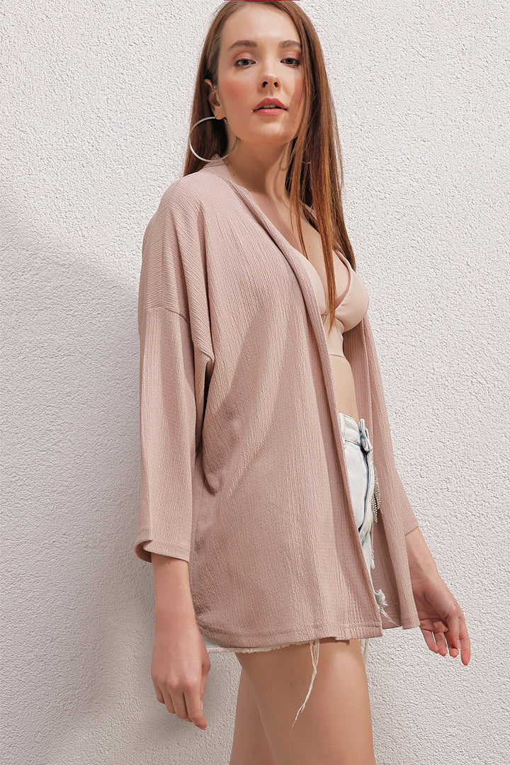 BGD Women Knitted Kimono - Beige - Avondale