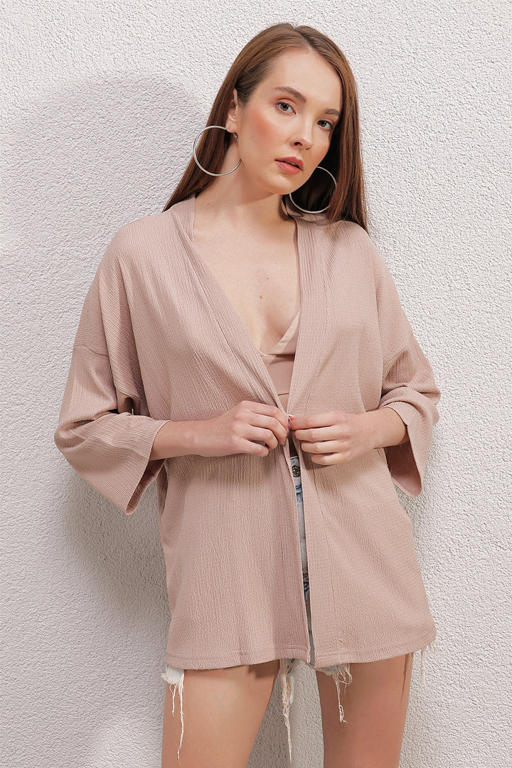 BGD Women Knitted Kimono - Beige - Avondale