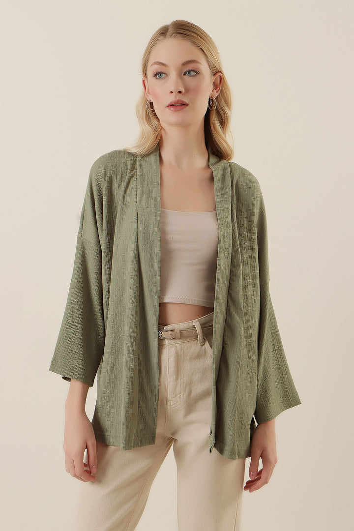 BGD Women Knitted Kimono - Green Plum - Riviera Beach