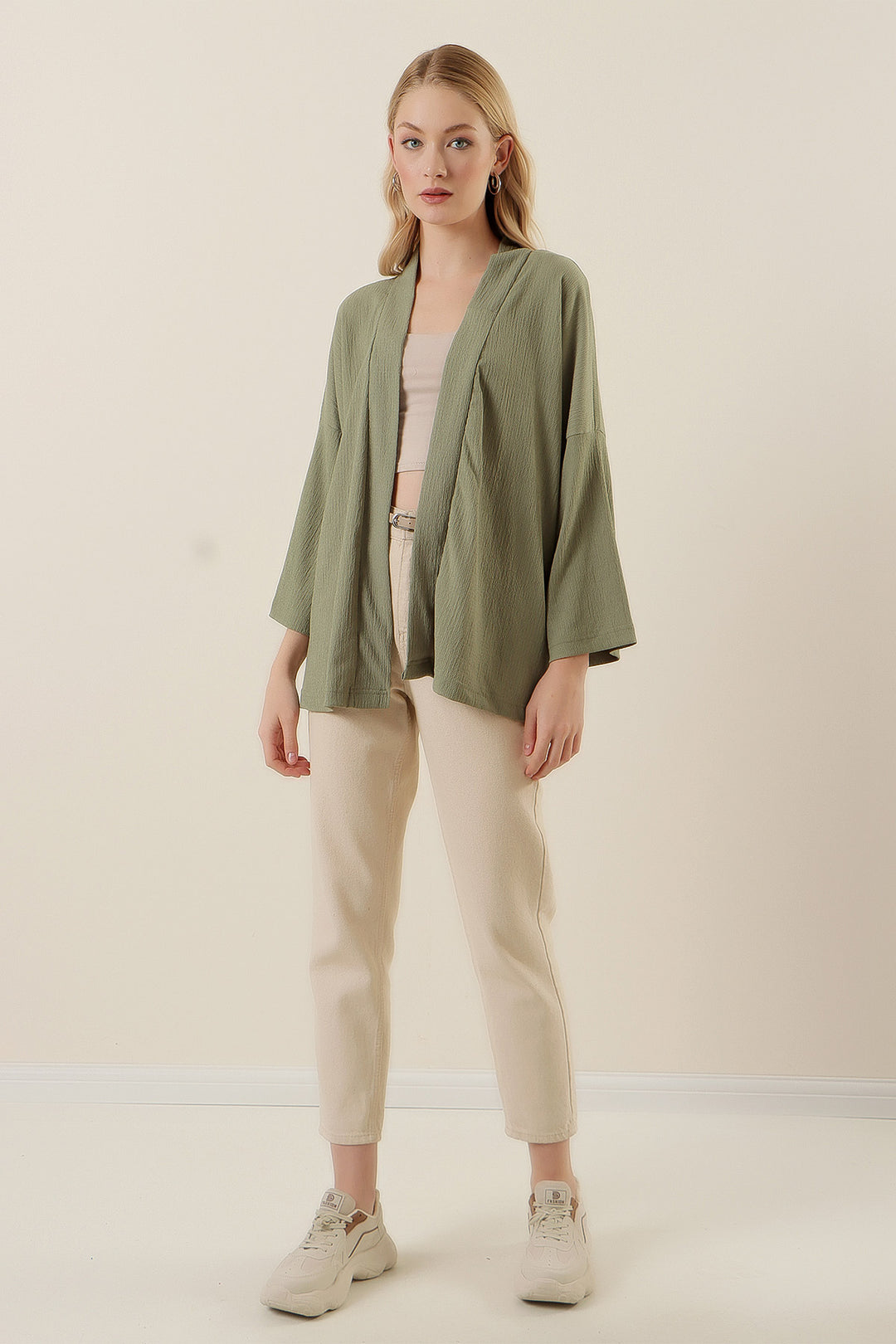 BGD Women Knitted Kimono - Green Plum - Riviera Beach