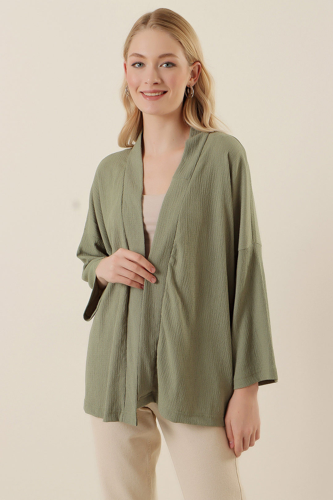BGD Women Knitted Kimono - Green Plum - Riviera Beach