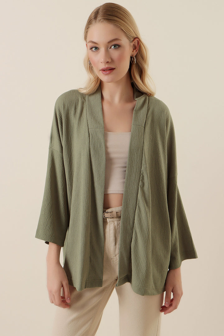 BGD Women Knitted Kimono - Green Plum - Riviera Beach