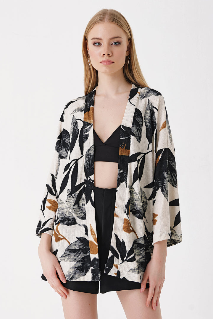 BGD Women Knitted Kimono - Dark Black - Avondale