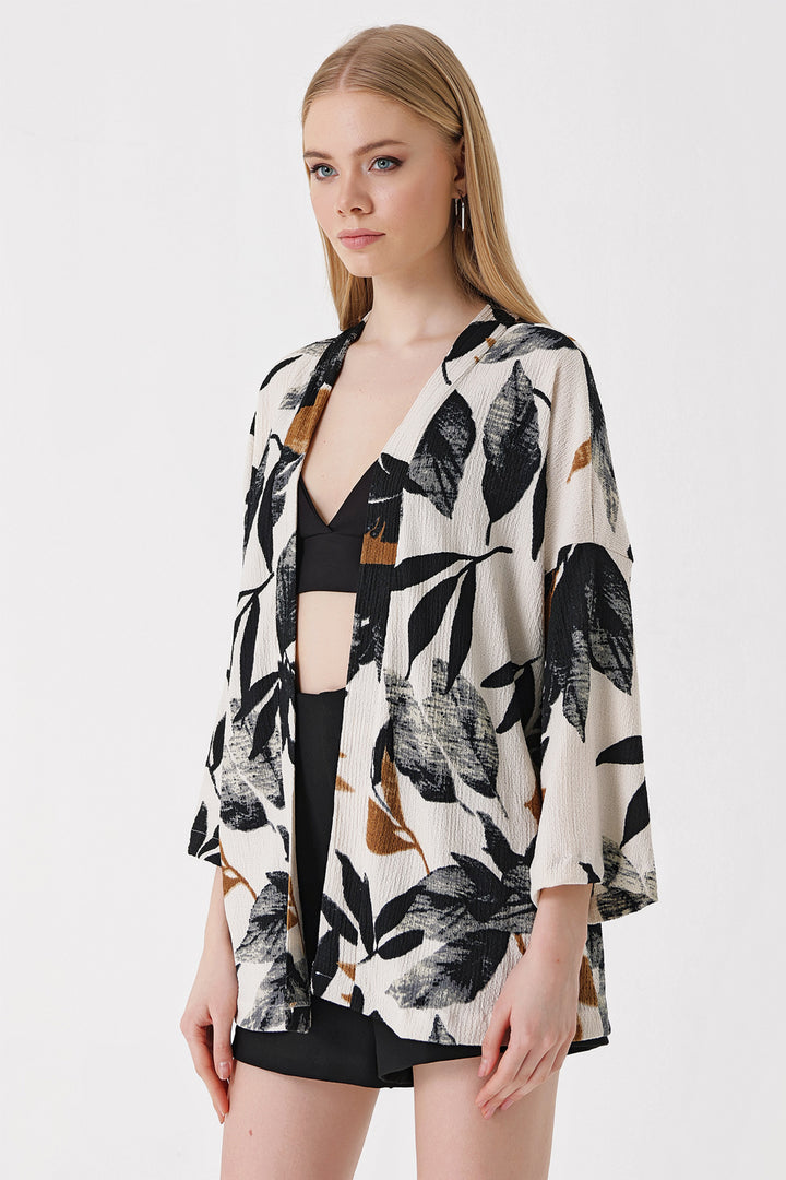 BGD Women Knitted Kimono - Dark Black - Avondale