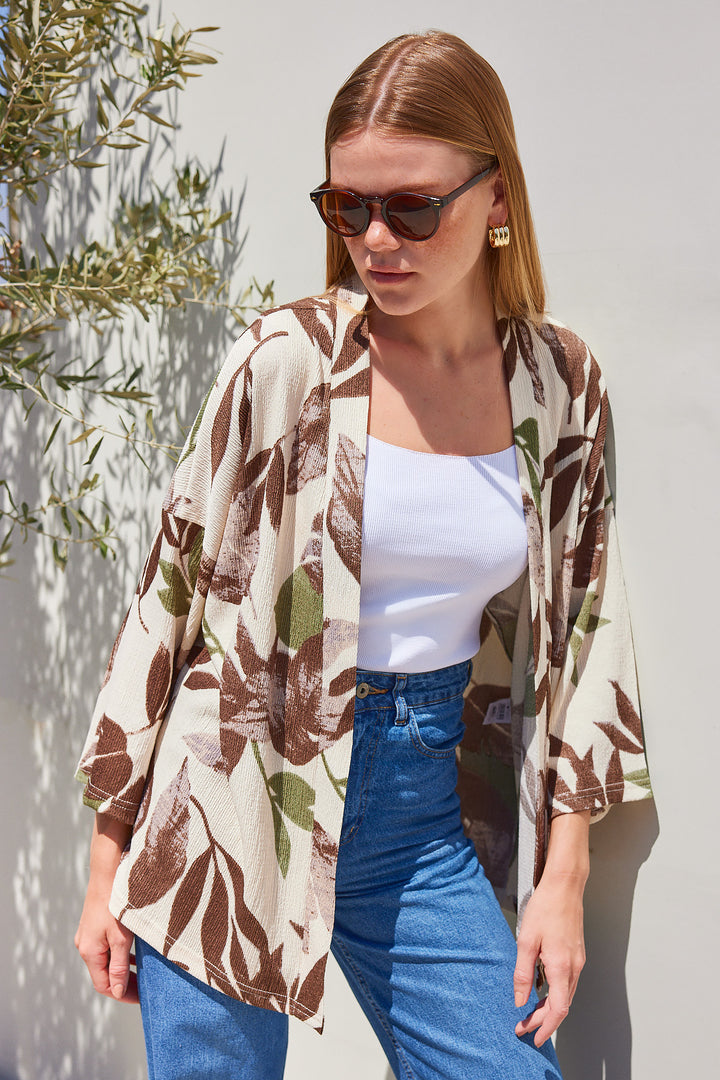 BGD Women Knitted Kimono - Khaki - Avondale