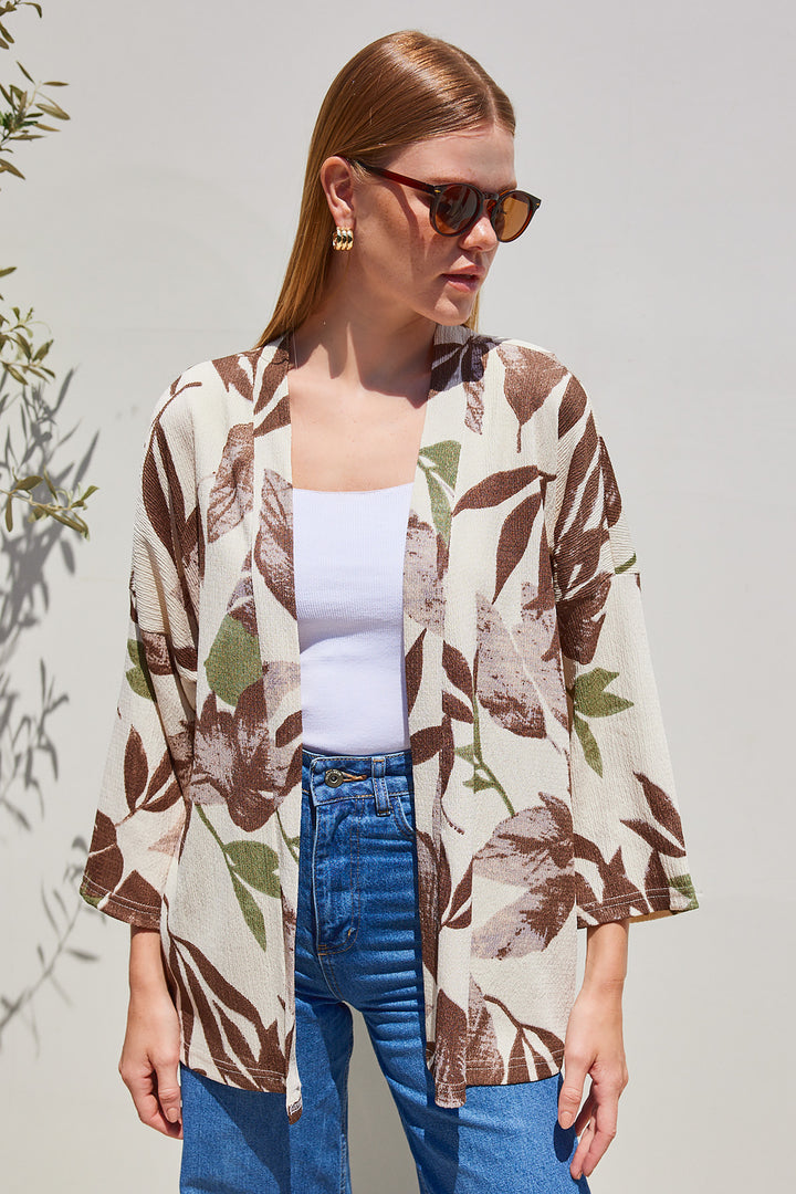 BGD Women Knitted Kimono - Khaki - Avondale