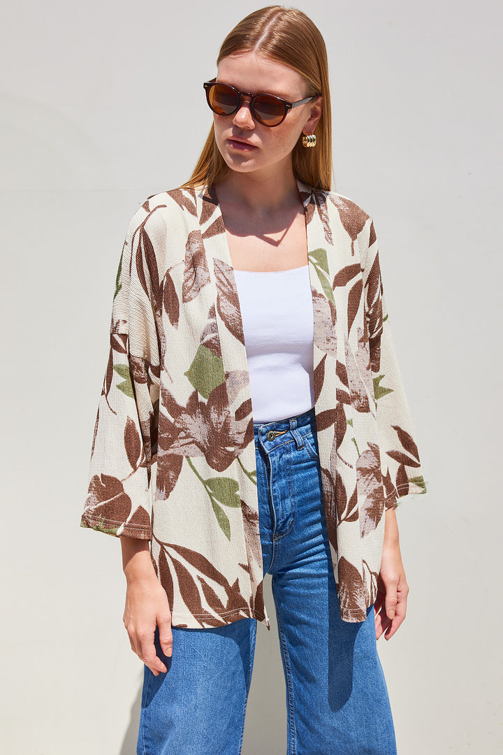 BGD Women Knitted Kimono - Khaki - Avondale